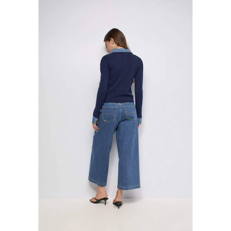 JERSEY MUJER  SALSA JEANS KNIT SWEATER WITH DENIM APPLIC