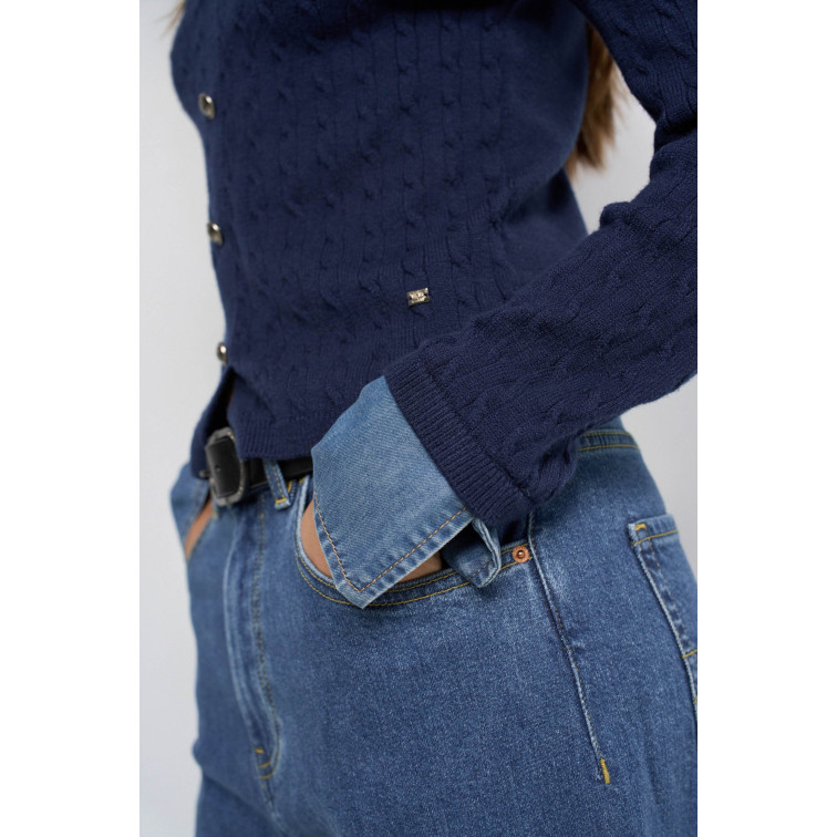 JERSEY MUJER  SALSA JEANS KNIT SWEATER WITH DENIM APPLIC