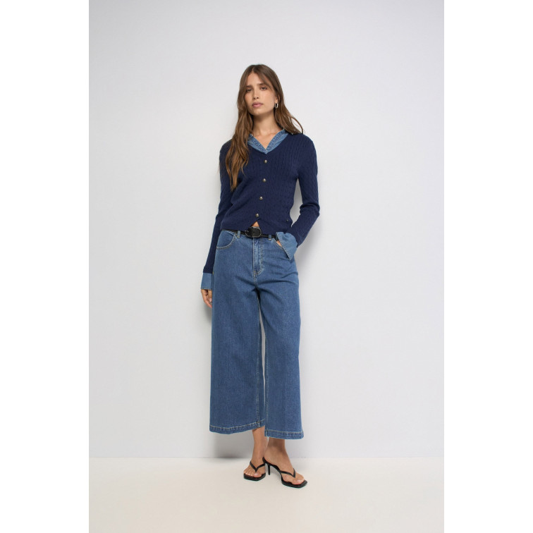 JERSEY MUJER  SALSA JEANS KNIT SWEATER WITH DENIM APPLIC