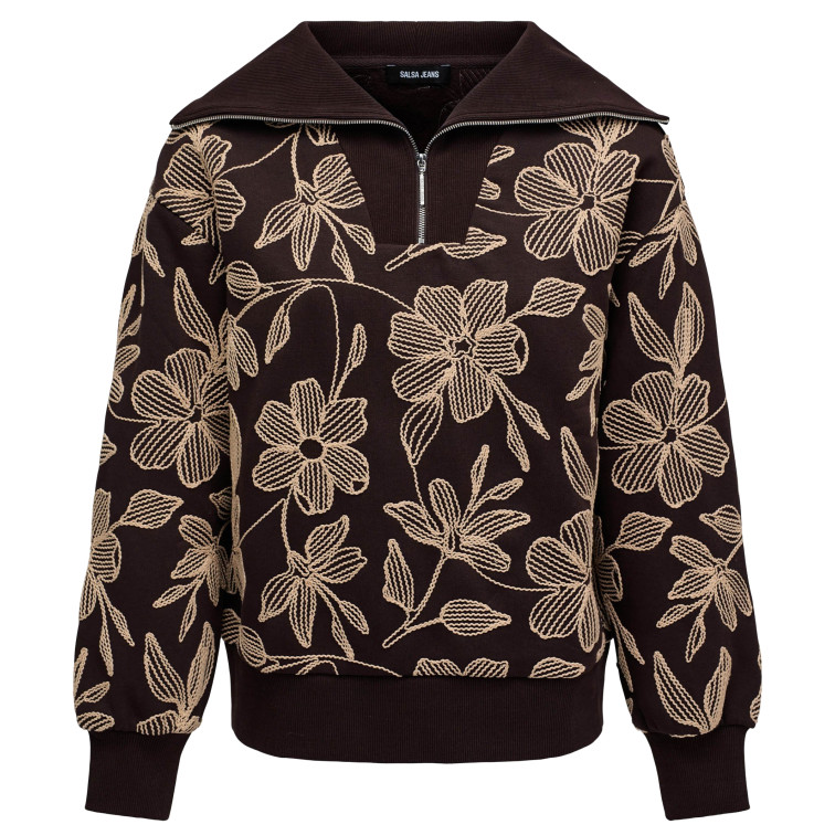SUDADERA MUJER  SALSA JEANS SWEATSHIRT WITH FLORAL EMBROID