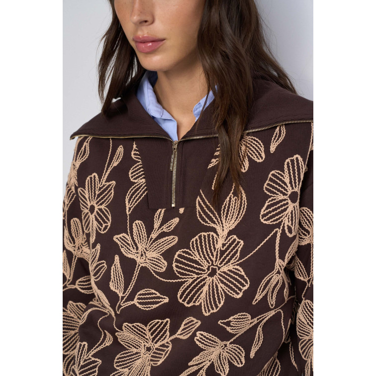 SUDADERA MUJER  SALSA JEANS SWEATSHIRT WITH FLORAL EMBROID