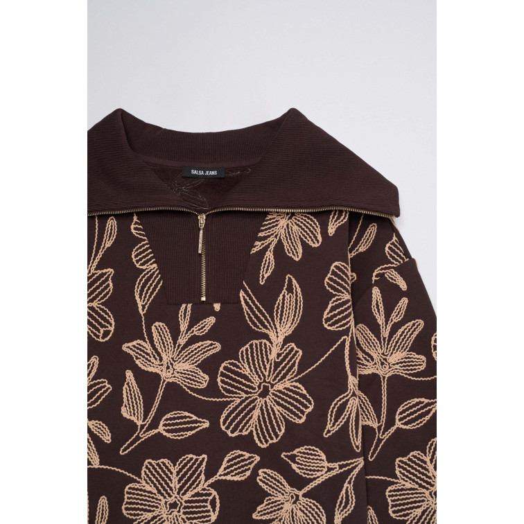 SUDADERA MUJER  SALSA JEANS SWEATSHIRT WITH FLORAL EMBROID