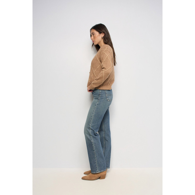  SALSA JEANS LUREX KNIT CARDIGAN WITH V-NEC