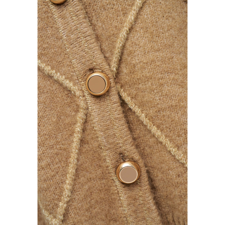  SALSA JEANS LUREX KNIT CARDIGAN WITH V-NEC