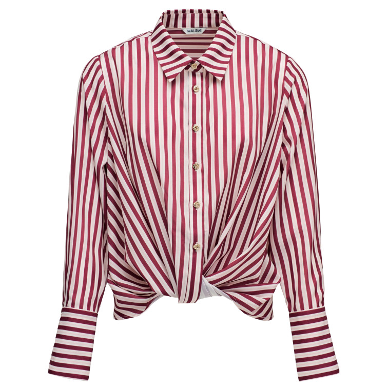 CAMISA MUJER  SALSA JEANS STRIPPED SATIN WRAP BLOUSE