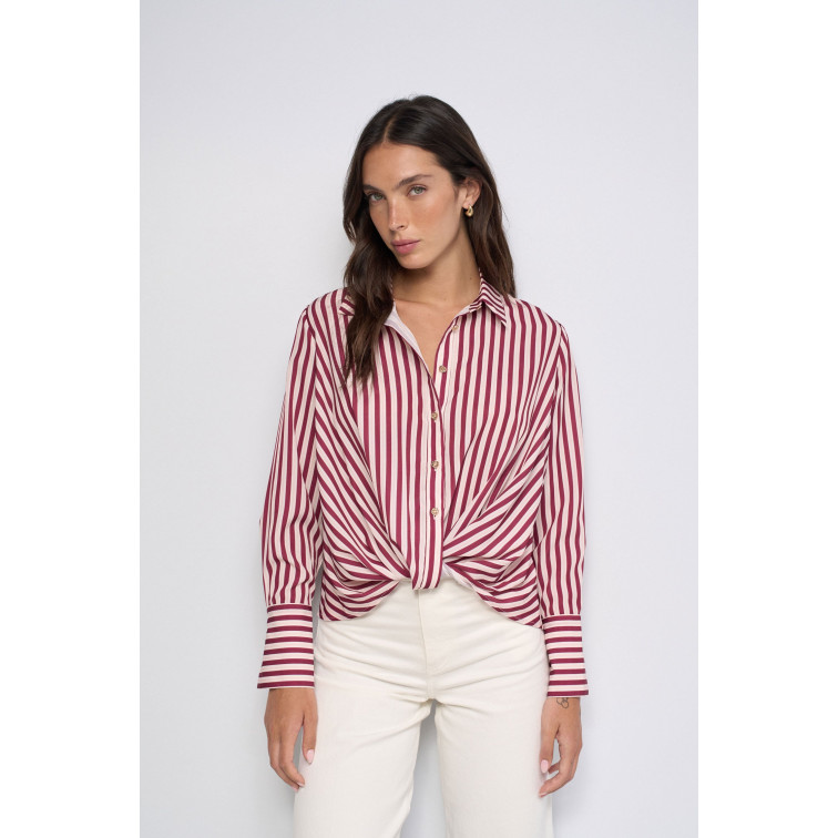 CAMISA MUJER  SALSA JEANS STRIPPED SATIN WRAP BLOUSE