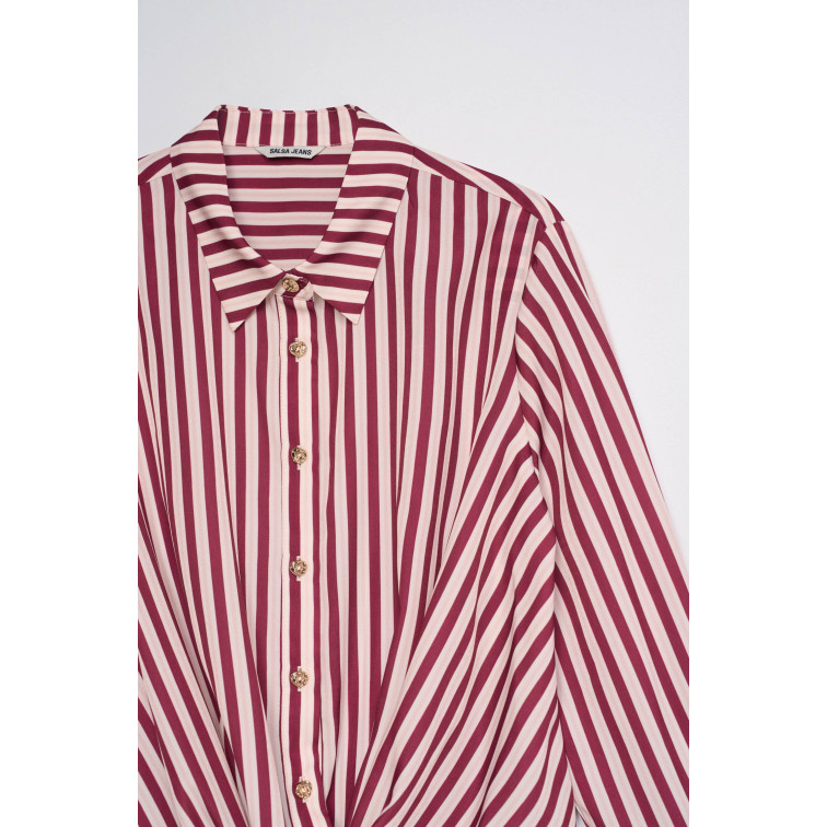 CAMISA MUJER  SALSA JEANS STRIPPED SATIN WRAP BLOUSE