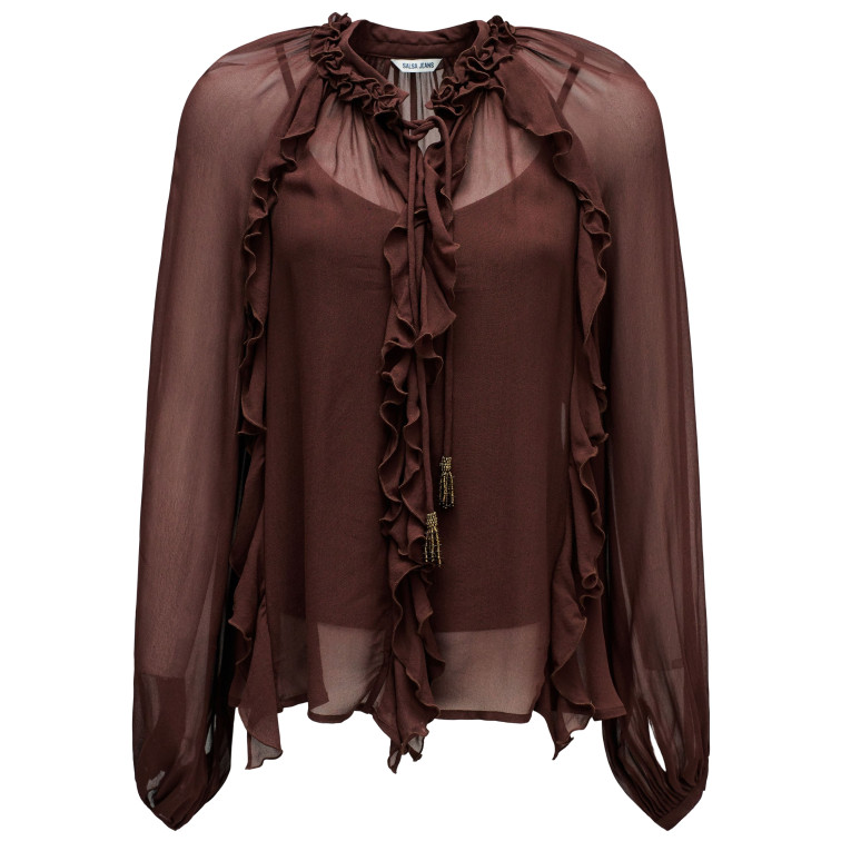 CAMISA MUJER  SALSA JEANS RUFFLE BLOUSE WITH INNER TOP