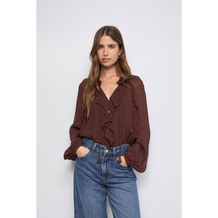 CAMISA MUJER  SALSA JEANS RUFFLE BLOUSE WITH INNER TOP