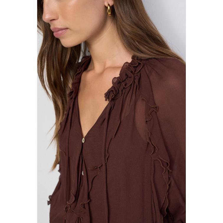 CAMISA MUJER  SALSA JEANS RUFFLE BLOUSE WITH INNER TOP