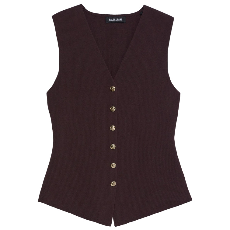 CAMISETA MUJER  SALSA JEANS KNIT VEST WTH METAL BUTTONS