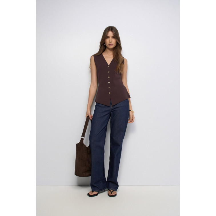 CAMISETA MUJER  SALSA JEANS KNIT VEST WTH METAL BUTTONS