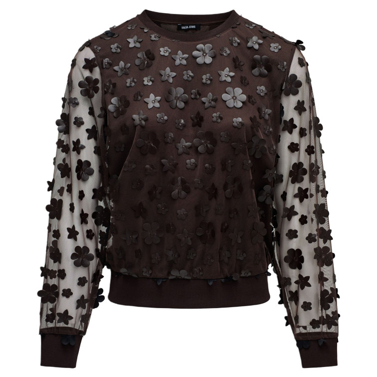 SUDADERA MUJER  SALSA JEANS SWEATSHIRT WITH 3D FLOWERS
