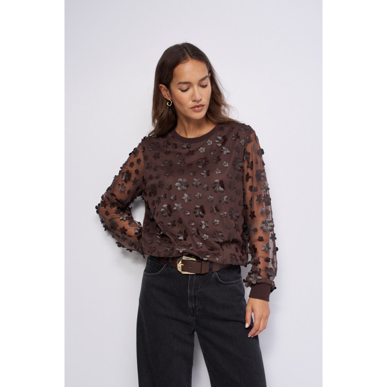 SUDADERA MUJER  SALSA JEANS SWEATSHIRT WITH 3D FLOWERS