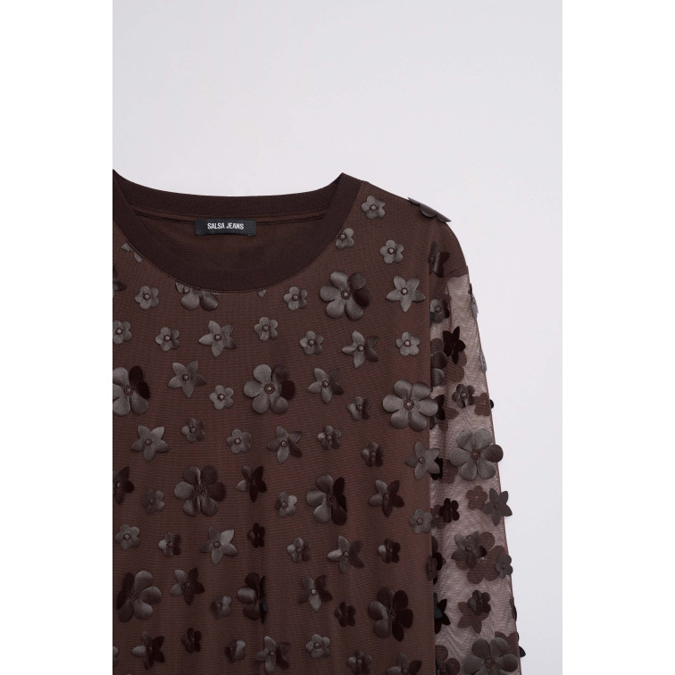 SUDADERA MUJER  SALSA JEANS SWEATSHIRT WITH 3D FLOWERS