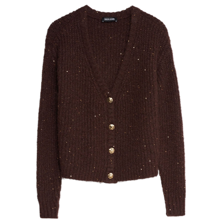  SALSA JEANS KNIT CARDIGAN WITH SEQUINS
