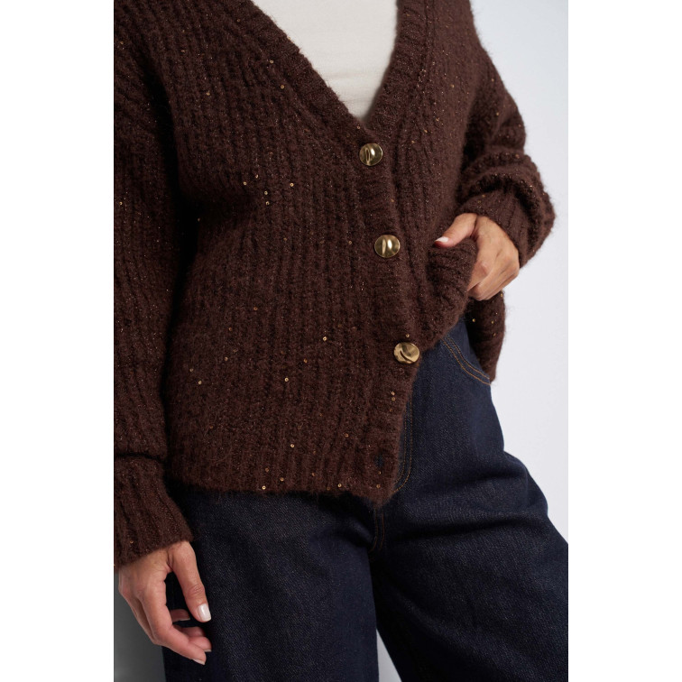  SALSA JEANS KNIT CARDIGAN WITH SEQUINS