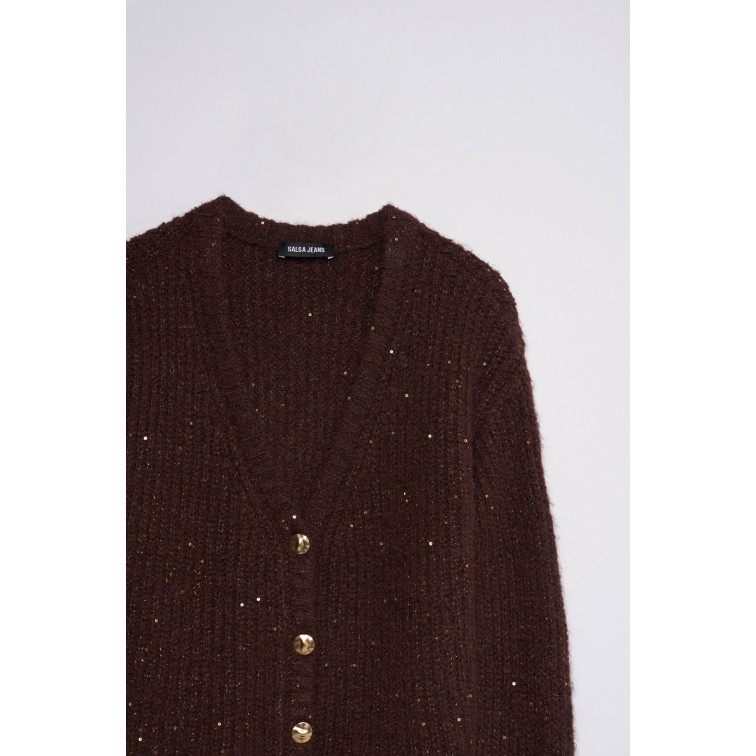  SALSA JEANS KNIT CARDIGAN WITH SEQUINS