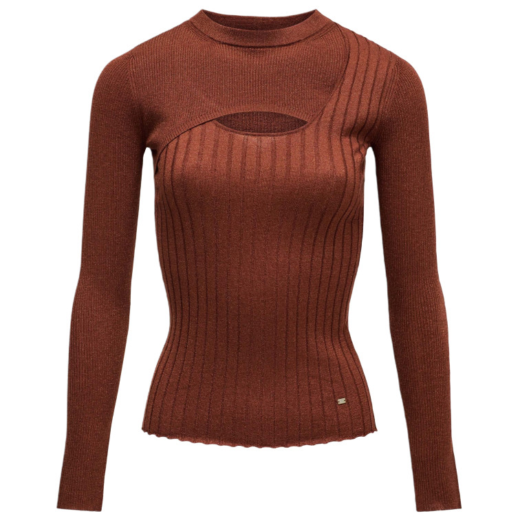 CAMISETA MUJER  SALSA JEANS LUREX KNIT LONG SLEEVE W/ FRON