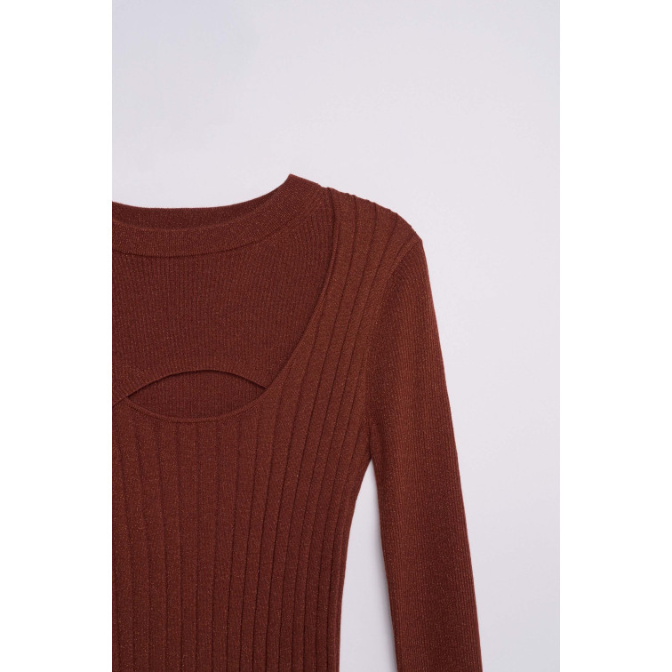CAMISETA MUJER  SALSA JEANS LUREX KNIT LONG SLEEVE W/ FRON