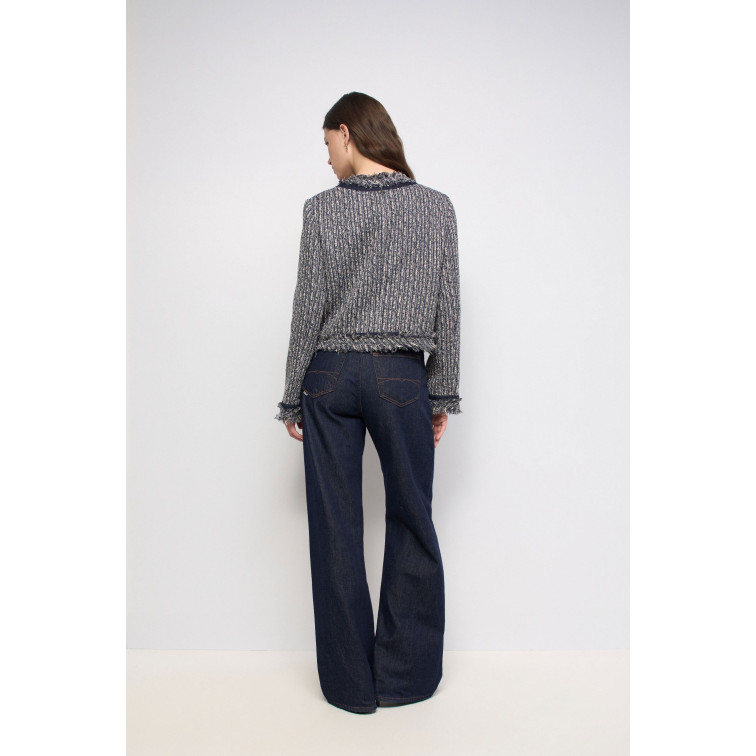 ABRIGO MUJER  SALSA JEANS TWEED JACKET WITH FRINGES