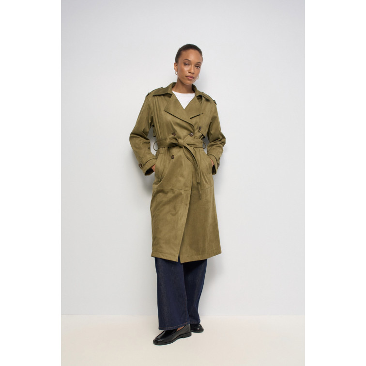 ABRIGO MUJER  SALSA JEANS FAKE SUEDE LONG TRENCH COAT