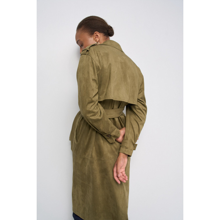 ABRIGO MUJER  SALSA JEANS FAKE SUEDE LONG TRENCH COAT