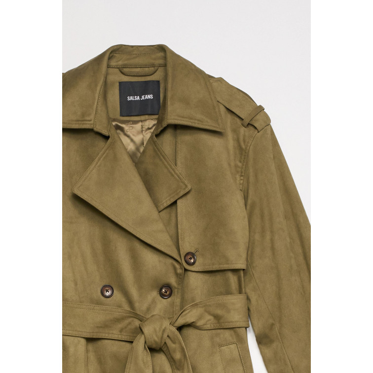 ABRIGO MUJER  SALSA JEANS FAKE SUEDE LONG TRENCH COAT