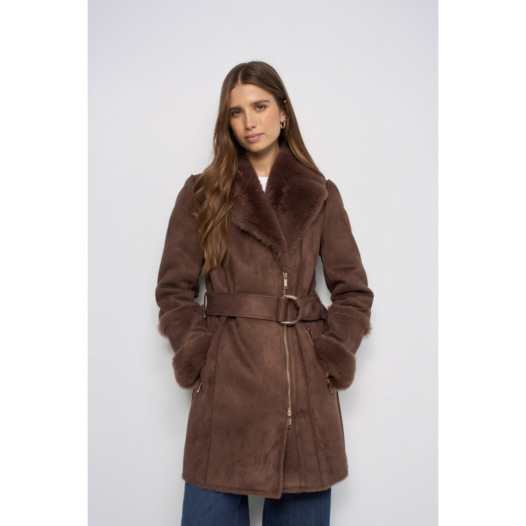 ABRIGO MUJER  SALSA JEANS DIANA LONG SHEARLING COAT