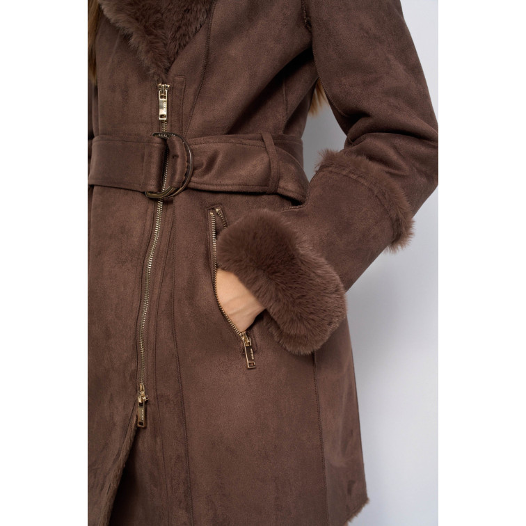 ABRIGO MUJER  SALSA JEANS DIANA LONG SHEARLING COAT