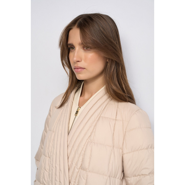 ABRIGO MUJER  SALSA JEANS LONG PUFFER WITH WOOL SCARF