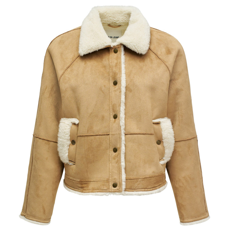 ABRIGO MUJER  SALSA JEANS FAKE SUEDE SHORT SHEARLING