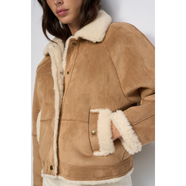 ABRIGO MUJER  SALSA JEANS FAKE SUEDE SHORT SHEARLING