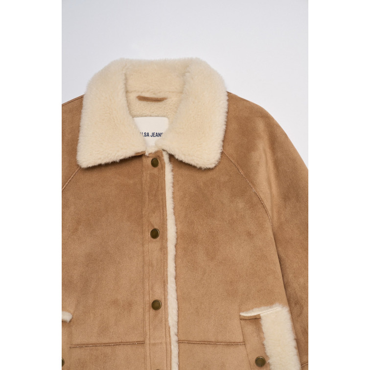ABRIGO MUJER  SALSA JEANS FAKE SUEDE SHORT SHEARLING