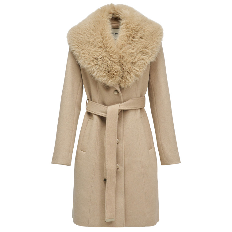 ABRIGO MUJER  SALSA JEANS GRACE WOOL COAT WITH FUR