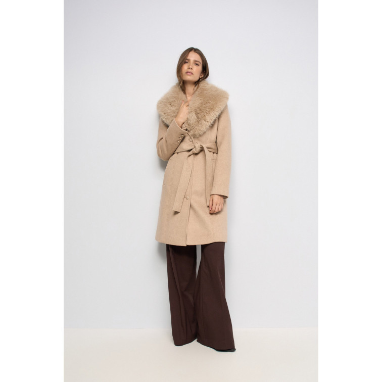 ABRIGO MUJER  SALSA JEANS GRACE WOOL COAT WITH FUR