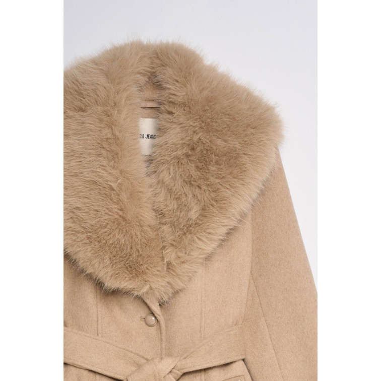 ABRIGO MUJER  SALSA JEANS GRACE WOOL COAT WITH FUR
