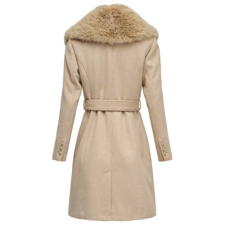 ABRIGO MUJER  SALSA JEANS GRACE WOOL COAT WITH FUR