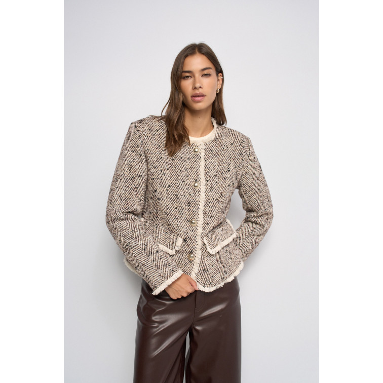 ABRIGO MUJER  SALSA JEANS TWEED WOOL JACKET W/ PADDED LI