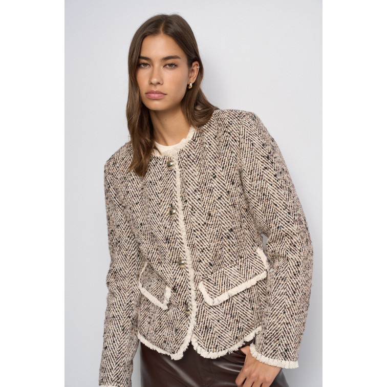 ABRIGO MUJER  SALSA JEANS TWEED WOOL JACKET W/ PADDED LI