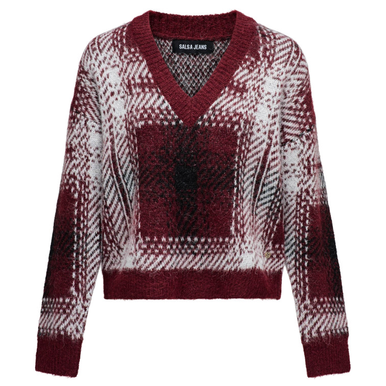 MUJER WOOL BLEND SWEATE WITH CHESS P 730