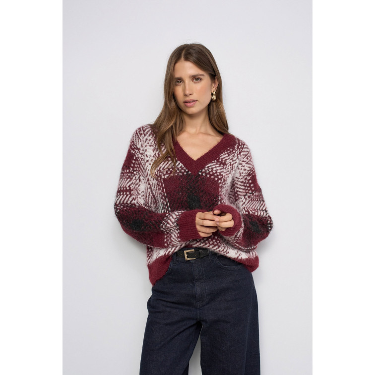 MUJER WOOL BLEND SWEATE WITH CHESS P 730