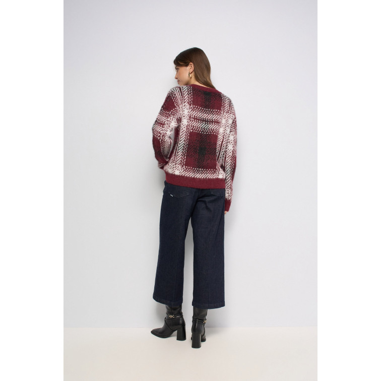MUJER WOOL BLEND SWEATE WITH CHESS P 730