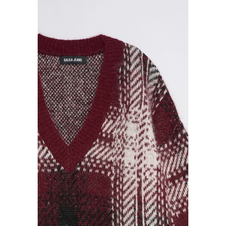 MUJER WOOL BLEND SWEATE WITH CHESS P 730
