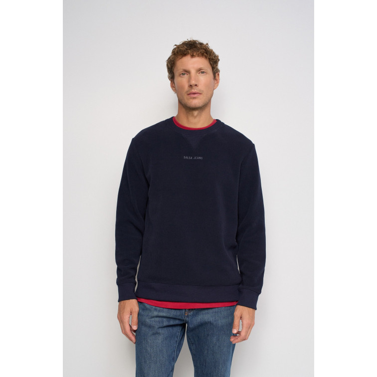 SUDADERA HOMBRE  SALSA JEANS SOFT WAFFLE FLEECE W/ 3D PRINT