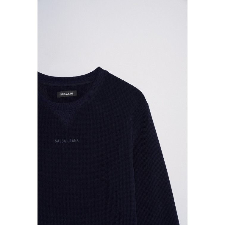 SUDADERA HOMBRE  SALSA JEANS SOFT WAFFLE FLEECE W/ 3D PRINT