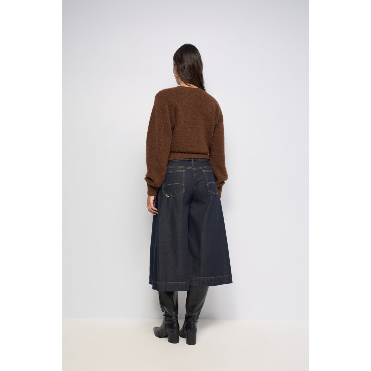 PANTALÓN MUJER  SALSA JEANS CHINO CROPPED WIDE W/ SIDE DET