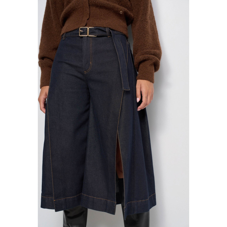 PANTALÓN MUJER  SALSA JEANS CHINO CROPPED WIDE W/ SIDE DET