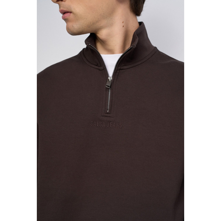 SUDADERA HOMBRE  SALSA JEANS HALF ZIPPED COLLAR SWEATSHIRT