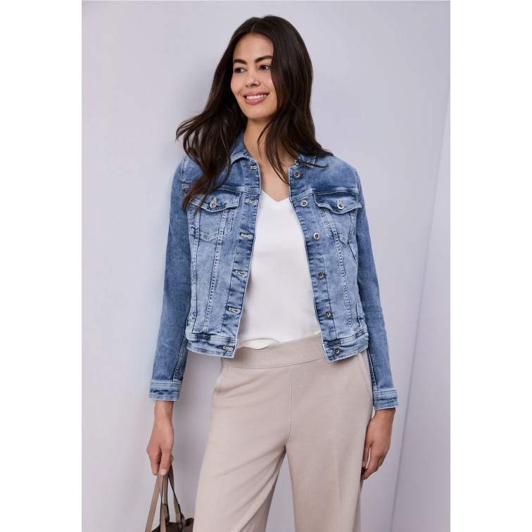 MUJER QR STYLE JACKET,MID BLUE WASHE 17790